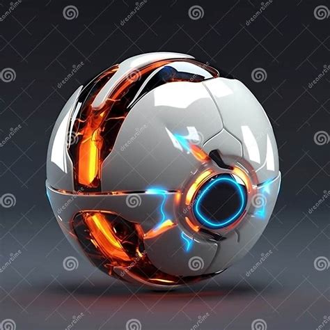 Glowing Futuristic Soccer Ball On White Background Stock Illustration