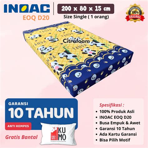 Jual Kasur Busa INOAC EOQ 200x80x15 Cm Size Single Density 20 Garansi