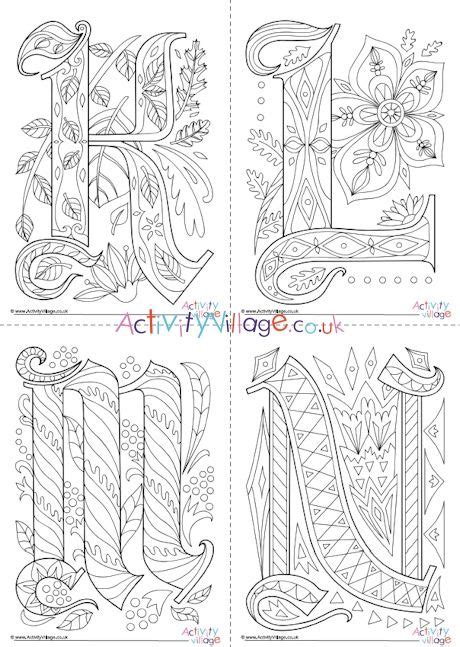 All Illuminated Letter Colouring Pages Alphabet Coloring Pages Colouring Pages Hand