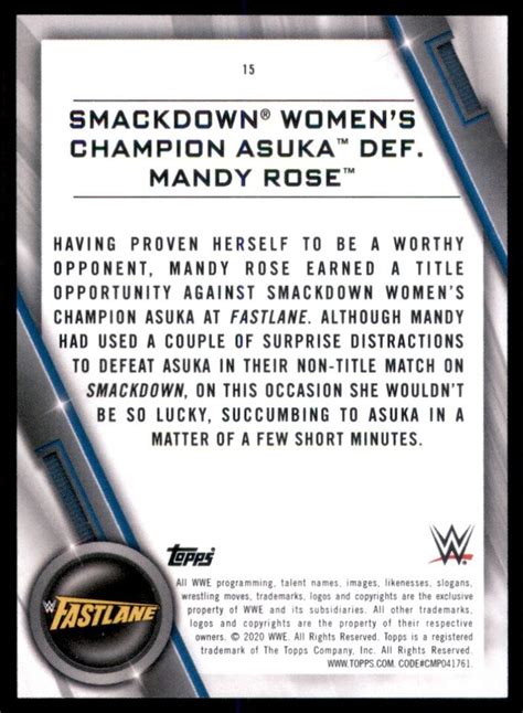 Topps Wwe Women S Division Smackdown Women S Champion Asuka Def