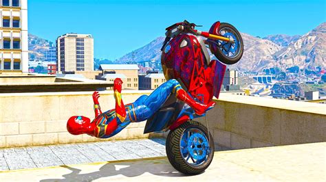 GTA 5 Iron Spiderman Falling Off Highest Buildings Episode 121