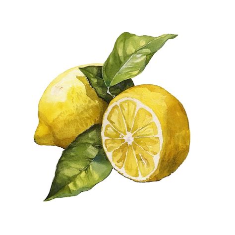 Premium Vector Cute Lemon Vector Illustration In Watercolour Style