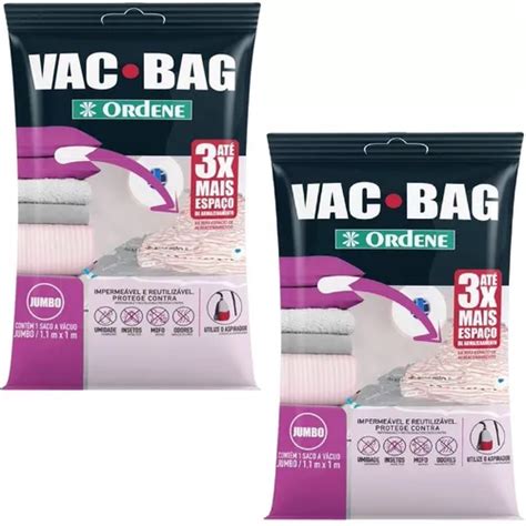 2 Sacos Vácuo Vac Bag Ordene Jumbo 100x110 Edredom Cobertor