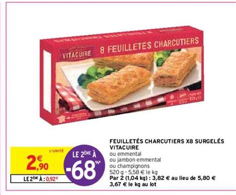 Promo Feuilletés Charcutiers X 8 Surgelés Vitacuire chez Intermarché