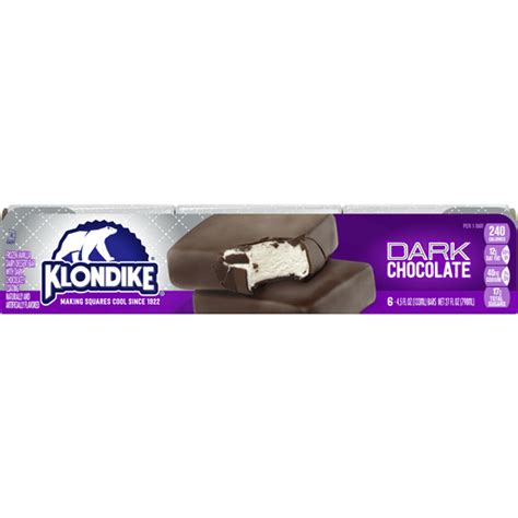 Klondike Frozen Dairy Dessert Bars Dark Chocolate 4 5 Fl Oz 6 Count Sandwiches And Bars Wade