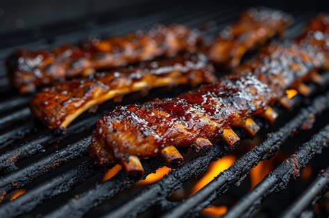 Barbecue spare ribs on the grill | Premium AI-generated image