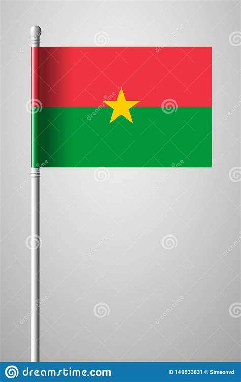 Bandeira De Burkina Faso Bandeira Nacional No Mastro De Bandeira