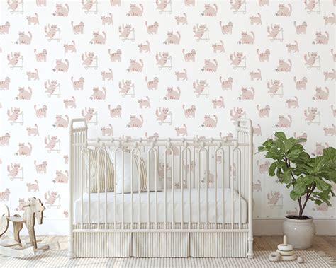 Custom Kids Peel and Stick Wallpaper, Removable Wallpaper - Fun Kittens