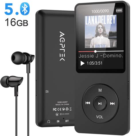 Buy Agptek Mp3 Player Bluetooth Lossless Music Player With Fm Radio