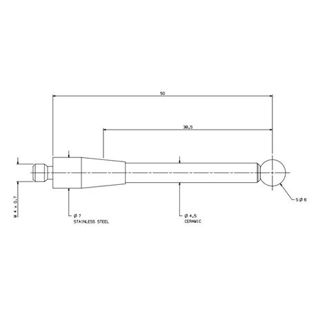 A Cmm Touch Probe Stylus Mm Dia Ruby Ball Ceramic Stem M