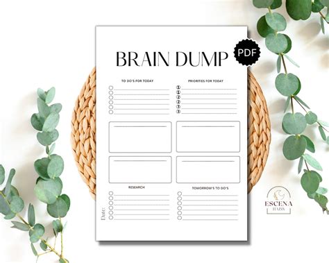 Easy Brain Dump Journal Printable