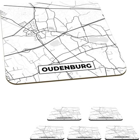 Onderzetters Voor Glazen Stadskaart Plattegrond Belgi Zwart