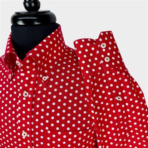 Red Classic Polka Dot Long Sleeves Shirt Real Hoxton