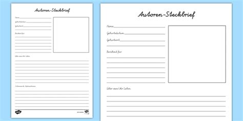 Steckbrief Template