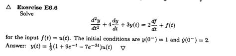 Solved solve the second order linear differential equation | Chegg.com