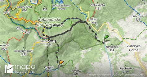 Trasa Przez Babia G Ra Diablak Mapa Turystyczna Pl