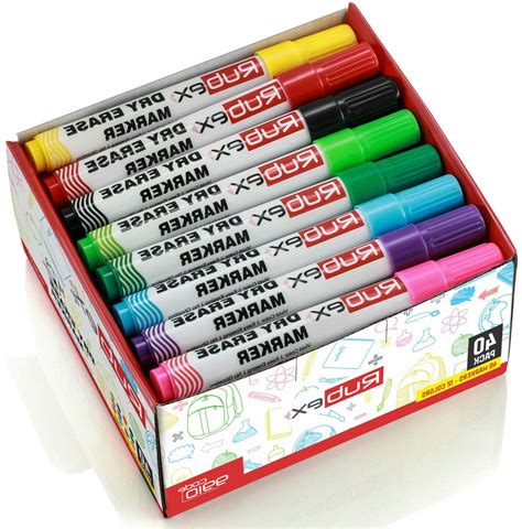 Dry Erase Markers Assorted Colors, Low Odor, Chisel