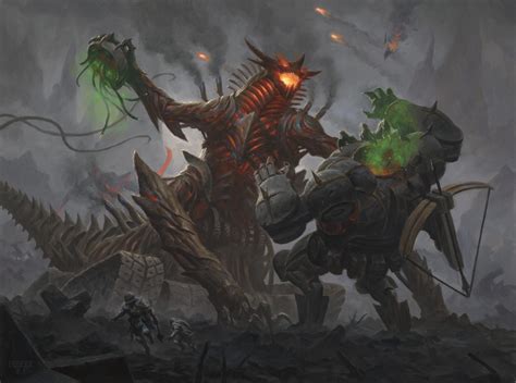 Phyrexian Dragon Engine MtG Art From The Brothers War Set By Chris