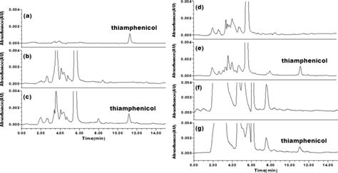 typical hplc chromatograms  tap standard  mgml  blank chicken