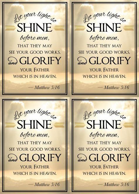 Let Your Light So Shine Printable Matthew 5 16 Christian Lds Lesson