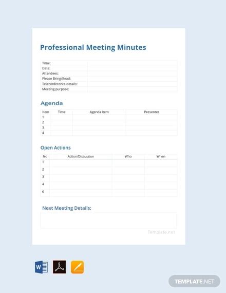 Free Meeting Minutes Template Google Docs Riset