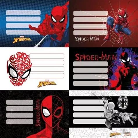 Etiquetas Escolares De Spiderman Para Cuadernos Etiquetas Del Hombre