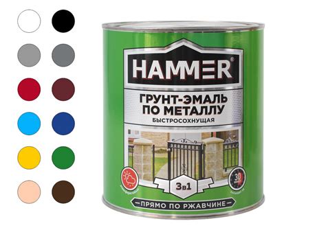 Грунт-эмаль по металлу 3 в 1 HAMMER белая 2,7кг матовая – купить в ...