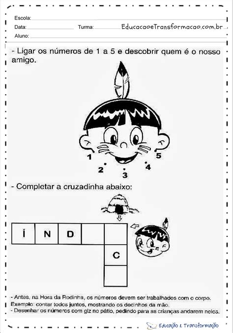 Atividades Dia Do Indio Educação Infantil Para Imprimir - FDPLEARN
