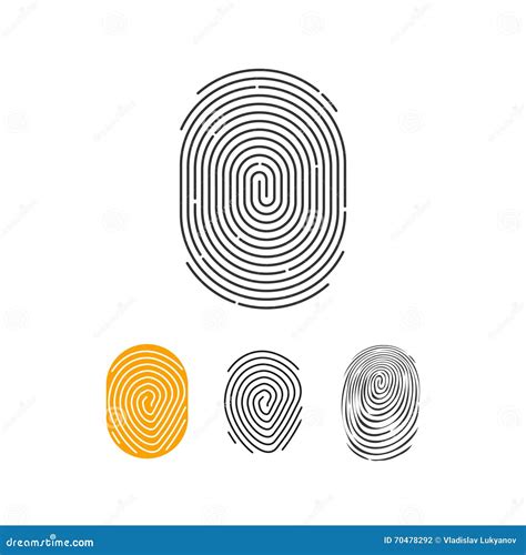 Fingerprint Vector Icons Set Abstract Thumbprint Symbol Stock Vector