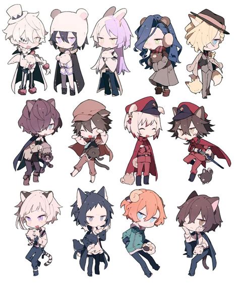 Bsd Chibi Милые рисунки Эскизы персонажей Рисунки