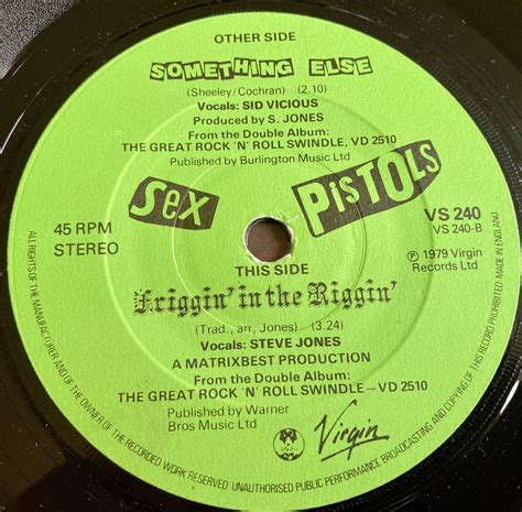 LP 7 Single SEX PISTOLS Something Else 1979 UK Aukro