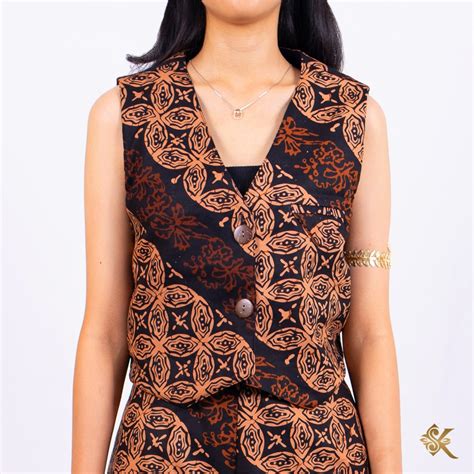 Jual Rompi Batik Premium Vest Rompi Atasan Batik Wanita Outfit