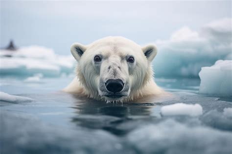 Premium Photo Polar Bear In Arctic Ocean AI Generated