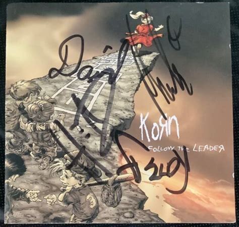 Signed Korn Follow The Leader Booklet For Cd Cover No Disc Nor Case Is