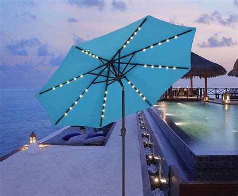 Light Up Your Patio With Solar Powered Umbrella Lights - Patio Designs