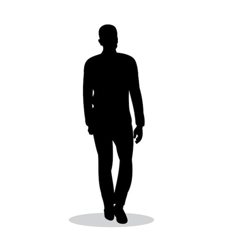 Premium Vector | On white background black silhouette man boy is walking