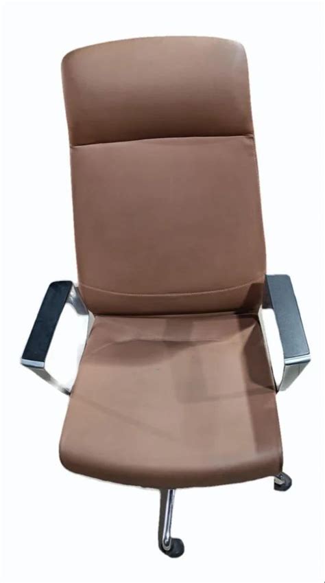 High Back Light Brown Leather Office Revolving Chair At Rs 28000