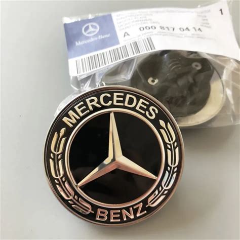 Per Mercedes Benz Stella Emblema Cofano Nero Alloro Mm Logo