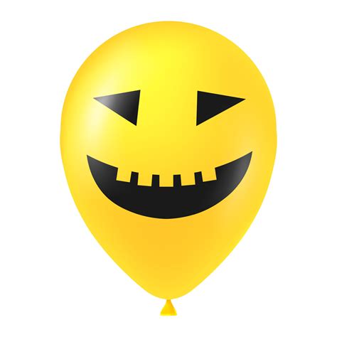 Halloween yellow balloon illustration with scary and funny face ...