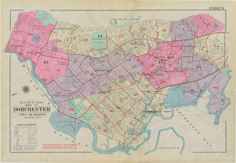 Dorchester Massachusetts 1933 Index Map Wardmaps Llc