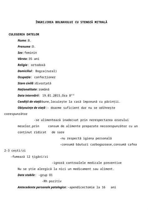 Doc Plan De Ingrijire Examen An Ii Dokumen Tips