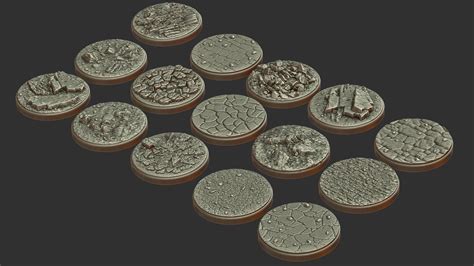 Miniature Bases Free Graphics Stone Flooring Game Assets Stl 50mm