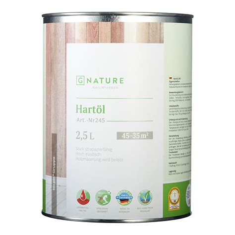 Масло GNature Hartöl для дерева с твердым воском бесцветное матовое 2,5 ...