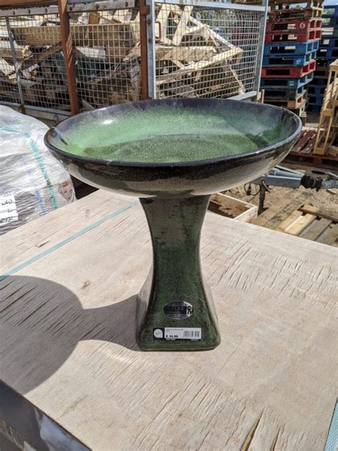 Glazed Bird Bath The Pot Place Garden Centre Plumpton