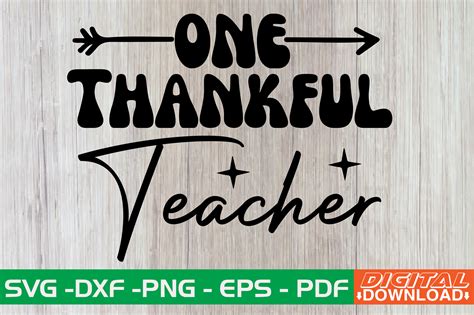 One Thankful Teacher Retro Svg Graphic By Monidesignhat · Creative Fabrica