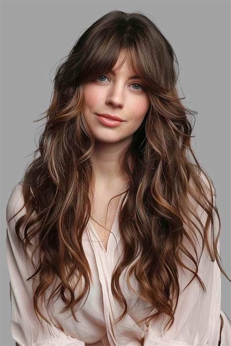 25 Long Layered Hairstyles with Curtain Bangs You'll Want to Try in