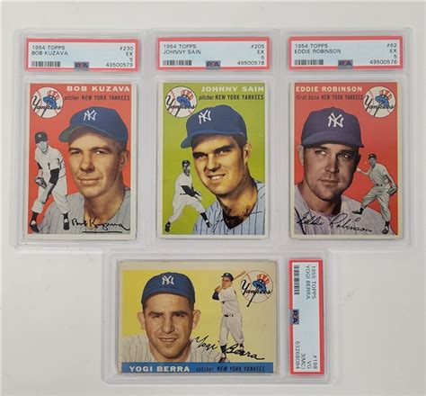 Lot Detail Lot Of Psa Graded Topps Ny Yankees Cards W