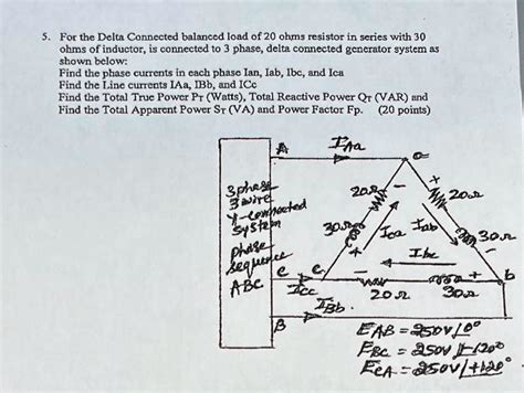 Solved For The Delta Connected Balanced Load Of Ohms Resistor In