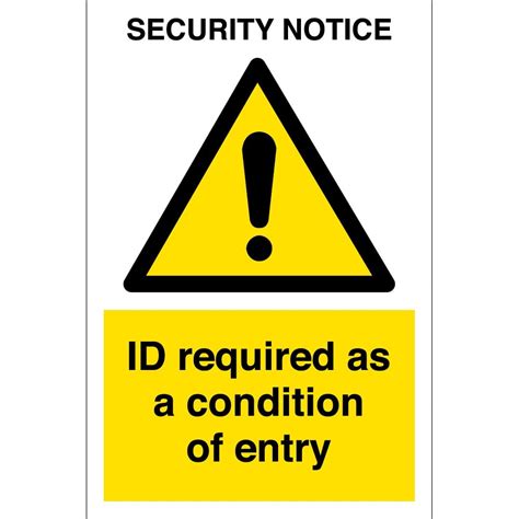 Id Required As A Condition Of Entry Signs From Key Signs Uk