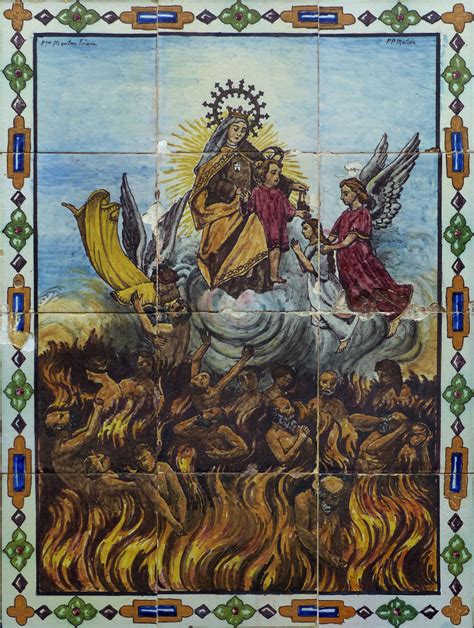 02589 Retablo cerámico Virgen del Carmen y Ánimas del Purgatorio